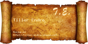 Tiller Endre névjegykártya